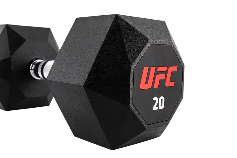 Комплект обрезиненных октагональных гантелей 10 пар от 2,5 до 25кг UFC Octagon Dumbbell UHA-75538-84 фото 2