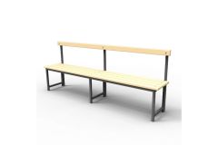 Скамейка для раздевалок со спинкой (пластик 20 мм) 200x33,5х80см Gefest SRS 200/40/80