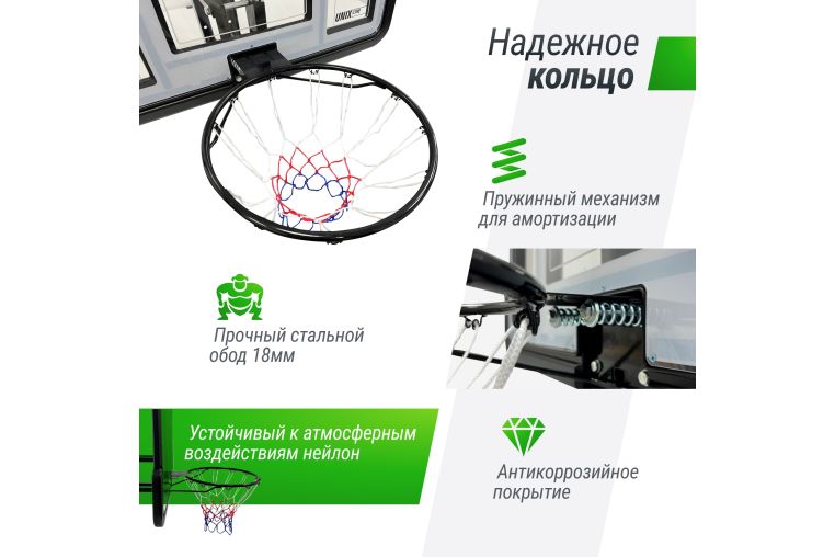 Баскетбольный щит Unix Line B-Backboard-PVC 44"x30" R45 BSBS44PVCBK фото 11