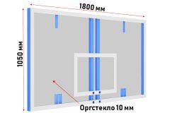 Щит баскетбольный профессиональный Glav из оргстекла толщ. 10 мм (для ферм и стоек) 01.200