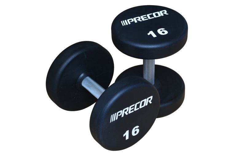 Фиксированные гантели в уретане PRECOR New 12 кг, черный 